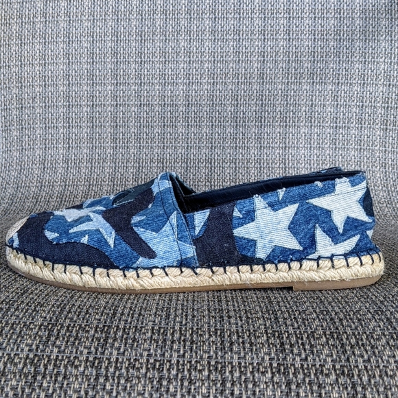 VALENTINO Blue Camo Denim Stars Espadrilles 38